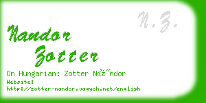 nandor zotter business card